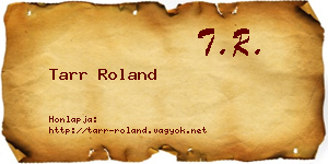Tarr Roland névjegykártya
