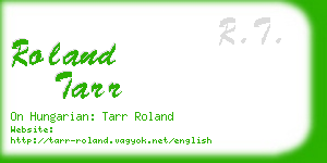 roland tarr business card